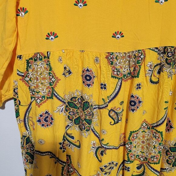 Sangria Kids Yellow Floral Embroidered Dress 14-15yrs - Picture 3 of 10